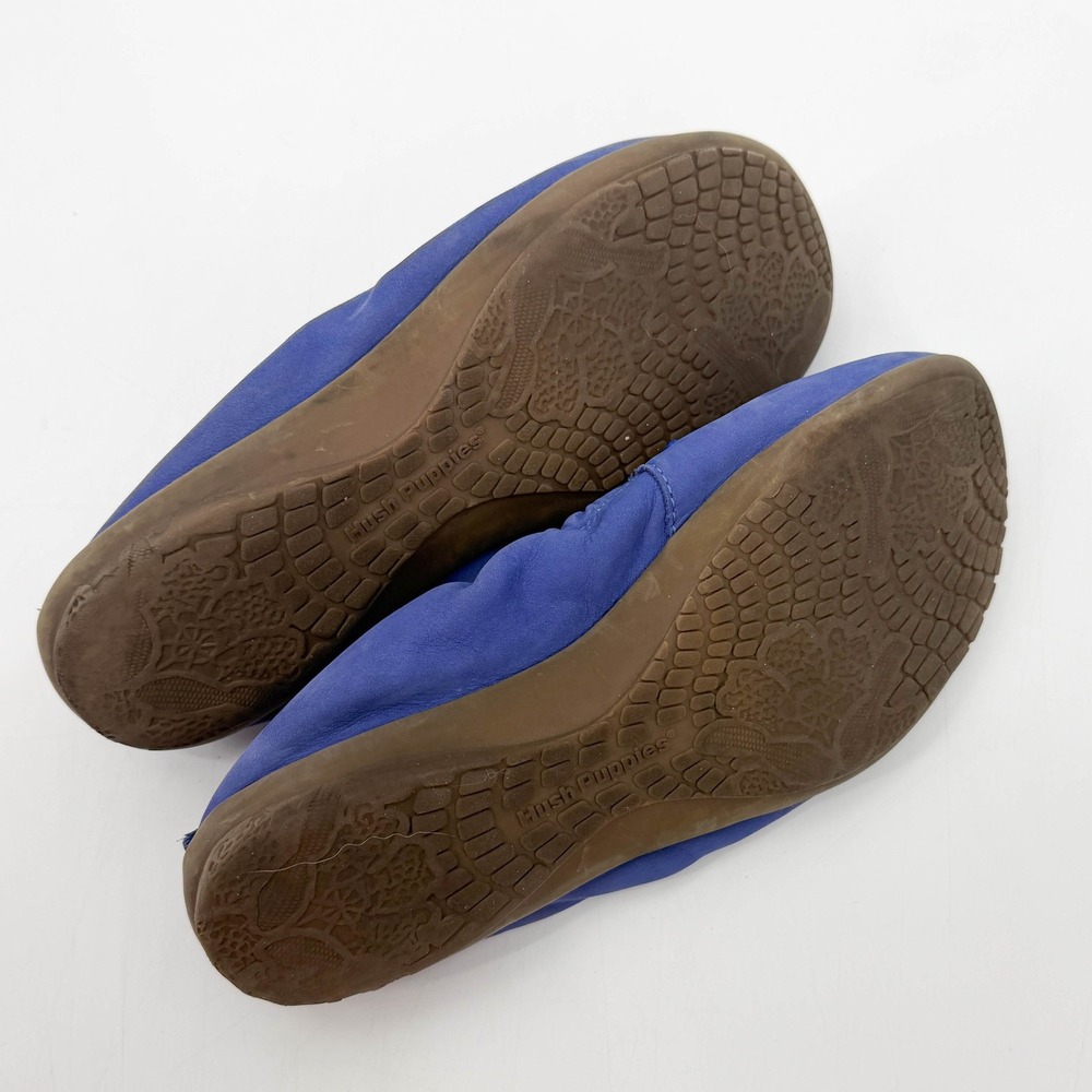 Hush Puppies Chaste Ballet Flats Blue Nubuck Leather Moccasin Loafers Size 8 - Picture 8 of 9